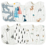 Zainpe 6Pcs Muslin Cotton Baby Christmas Bibs Xmas Tree Snowflake Bear Bib Adjustable Neutral Burp Cloths with 6 Absorbent Soft Layers for Unisex Infant Toddler Newborn Drooling Feeding Teething