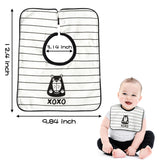 Zainpe 3Pcs Snap Muslin Cotton Feeding Bibs for Baby Bear Penguin Neutral Neck Bib Soft & Absorbent Machine Washable Burp Cloths for Unisex 0-36 Month Infant Newborn Toddler Drooling Teething