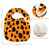 Zainpe 6Pcs Snap Muslin Cotton Bibs for Baby Leopard Tiger Stripe Zebra Pattern Bib Adjustable Feeding Bib Machine Washable Unisex Burp cloth with 6 Absorbent Soft Layers for Infant Toddler Newborn