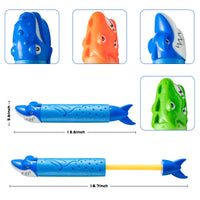 Zainpe 4Pcs Foam Water Guns Whale Shark Water Soakers Lightweight Water Blaster for Summer Swimming Pool Beach Party Fighting Game 30 Feet Range Water Squirt Shooter Toy for Outdoor Play Kids Adults