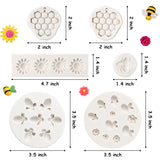 Zainpe 6Pcs Honeycomb Sunflower Bee Fondant Molds Flower Silicone Mold for Cake Decoration DIY Topper Chocolate Candy Cookies Baking Tool Kitchen Accessories Polymer Clay Crafting Theme Party Supplies