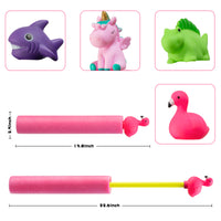 Zainpe 4Pcs Foam Water Guns Flamingo Water Soakers Unicorn Lightweight Water Blaster for Summer Beach Party Swimming Pool Water Squirt Shooter Toy 30 Feet Range Water Pistol for Outdoor Game Kids