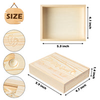 Zainpe Pregnancy Test Wooden Keepsake Box Coming Soon Pine Wood Storage Boxes Star Footprints Baby Announcement to Dad Heart Wings Souvenir Collection Box Crafts for Jewelry Trinkets Accessories Gift