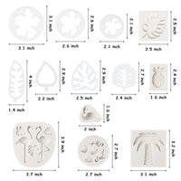 Zainpe 13Pcs Hawaiian Tropical Cake Decoration Flamingo Fondant Molds Pineapple Rain Forest Leaves Tree Theme Candy Chocolate Mold Cupcake Kitchen DIY Baking Tool for Summer Beach Party Supplies