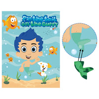 Zainpe Guppies Fish Stickers Games for Kids Pin the Tail on the Guppy Ocean Theme DIY Birthday Party Wall Decor Supplies Poster Pin Game with Blindfold Collection Favors Baby Shower Family Activities