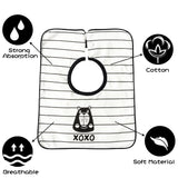 Zainpe 3Pcs Snap Muslin Cotton Feeding Bibs for Baby Bear Penguin Neutral Neck Bib Soft & Absorbent Machine Washable Burp Cloths for Unisex 0-36 Month Infant Newborn Toddler Drooling Teething