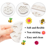 Zainpe 6Pcs Honeycomb Sunflower Bee Fondant Molds Flower Silicone Mold for Cake Decoration DIY Topper Chocolate Candy Cookies Baking Tool Kitchen Accessories Polymer Clay Crafting Theme Party Supplies