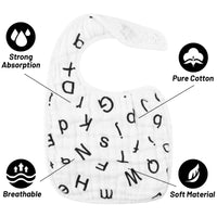 Zainpe 6Pcs Snap Muslin Cotton Bibs for Baby Love Heart Tree Milk Letter Bib with 6 Absorbent Soft Layers Machine Washable Burp Cloths for Infants, Newborns and Toddlers Drooling Feeding and Teething