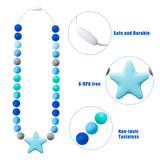 Zainpe 2Pcs Silicone Necklaces Set Round Bead Yellow Star Pendant DIY Handmade Crafts Adjustable Multicolor Beads Necklace Bracelets Accessories for Girls Women Kids Gift Necklace-Rainbow