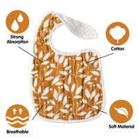 Zainpe 6Pcs Muslin Cotton Bibs for Baby Flower Bunny Deer Bib Adjustable Machine Washable Neutral Burp Cloths with 6 Absorbent Soft Layers for Unisex Infant Newborn Toddler Drooling Feeding Teething