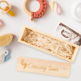 Zainpe Wooden Pregnancy Test Keepsake Box Coming Soon Pine Wood Storage Boxes Baby Announcement to Parent Memory Souvenir Collection Box Crafts for Jewelry Toys Trinkets Accessories Gifts