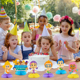 Zainpe 6Pcs Guppies Fish Honeycomb Centerpieces Set Cartoon Double Sided Table Toppers for Birthday Party Favor Baby Shower Decorations Bubble Guppy Themed Party Supplies for Kids & Adults