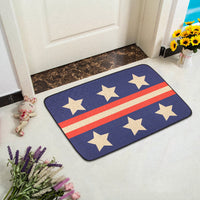 Zainpe Independence Day Doormat Stars and Stripes Linen Carpet Rubber Non-Slip Reusable Entrance Dirt Trapper Rug Housewarming Gift Decoration Supplies Home Decor Indoor Outdoor Shoes Mats 14”x 22"