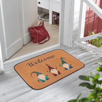 Zainpe Gnome Welcome Doormat Elves Linen Carpet Rubber Non-Slip Durable Entrance Rug Dirt Trapper Mat Reusable Washable Mat for Outdoor Home Decoration Supplies Gift for Housewarming in 14 x 22”