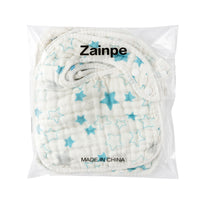 Zainpe 6Pcs Snap Muslin Cotton Baby Bibs Star Moon Pattern Infants Feeding Bib Adjustable Machine Washable Blue Unisex Burp Cloths with 6 Absorbent & Soft Layers for Drooling Teething and Eating