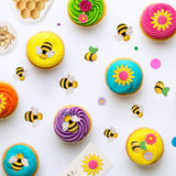Zainpe 6Pcs Honeycomb Sunflower Bee Fondant Molds Flower Silicone Mold for Cake Decoration DIY Topper Chocolate Candy Cookies Baking Tool Kitchen Accessories Polymer Clay Crafting Theme Party Supplies