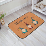 Zainpe Gnome Welcome Doormat Elves Linen Carpet Rubber Non-Slip Durable Entrance Rug Dirt Trapper Mat Reusable Washable Mat for Outdoor Home Decoration Supplies Gift for Housewarming in 14 x 22”