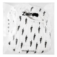 Zainpe 6Pcs Snap Muslin Cotton Bibs for Baby Love Heart Tree Milk Letter Bib with 6 Absorbent Soft Layers Machine Washable Burp Cloths for Infants, Newborns and Toddlers Drooling Feeding and Teething