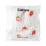 Zainpe 5Pcs Muslin Baby Bibs Banana Lemon Strawberry Pattern Cotton Lap-Shoulder Cloths Drool Bibs Machine Washable Feeding Bib with 6 Absorbent & Soft Layers for Unisex Infants Toddlers Newborns
