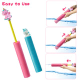 Zainpe 4Pcs Foam Water Guns Unicorn Water Soakers Lightweight Water Blaster for Summer Swimming Pool Beach Party Garden Fighting Game 30 Feet Range Water Squirt Shooter Toy for Outdoor Play Kids Adult