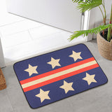 Zainpe Independence Day Doormat Stars and Stripes Linen Carpet Rubber Non-Slip Reusable Entrance Dirt Trapper Rug Housewarming Gift Decoration Supplies Home Decor Indoor Outdoor Shoes Mats 14”x 22"