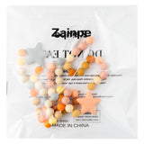 Zainpe 2Pcs Silicone Necklaces Set Round Beads Gray Star Pendant DIY Handmade Crafts Adjustable Peach Color Necklace Bracelets Accessories for Girls Women Kids Gift